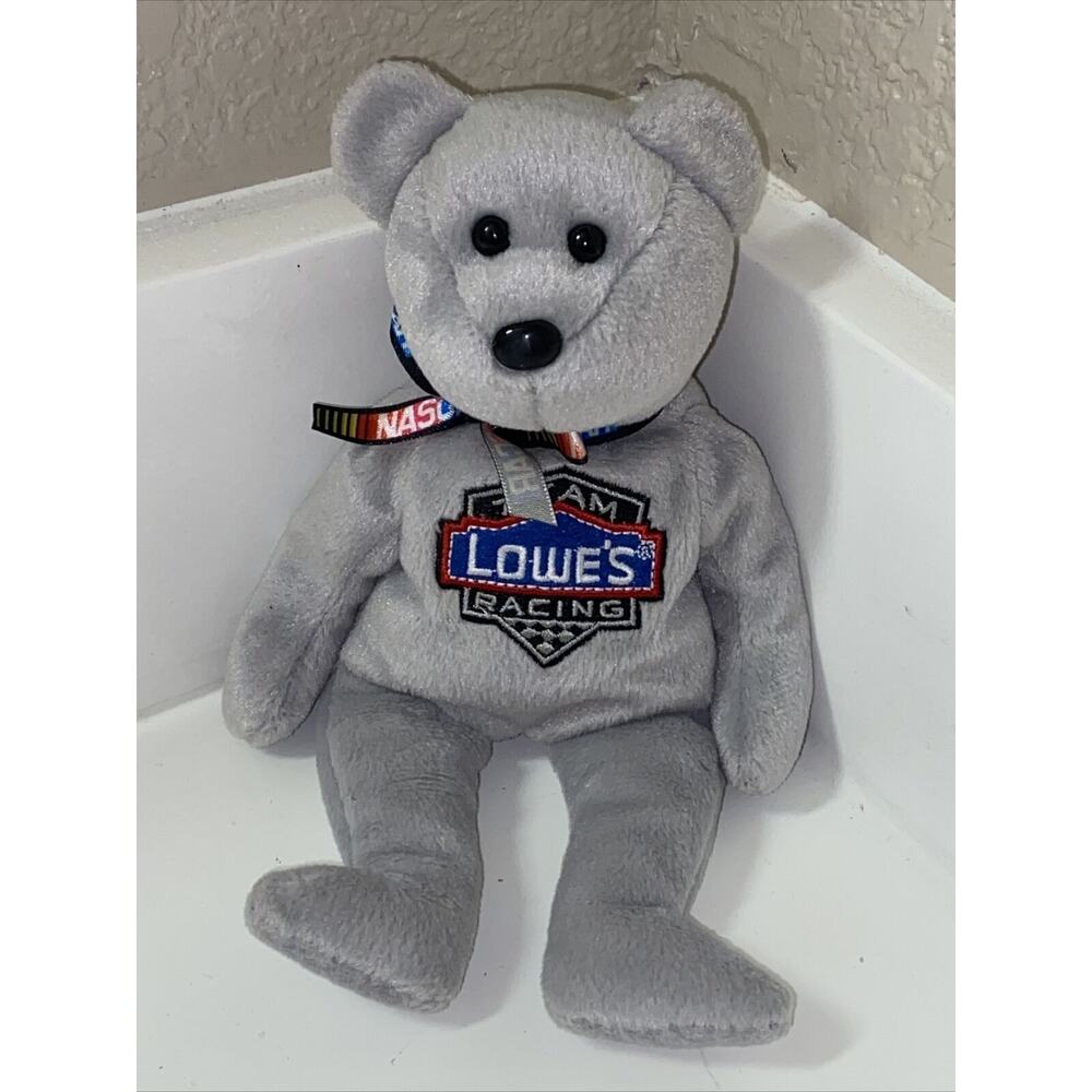 Lowe's Racing Team #48 Jimmie Johnson NASCAR Gray TY Beanie Baby Babies 2007
